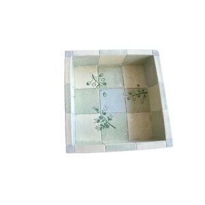 Rainier Handmade Square Soap Dish With Botanical Design